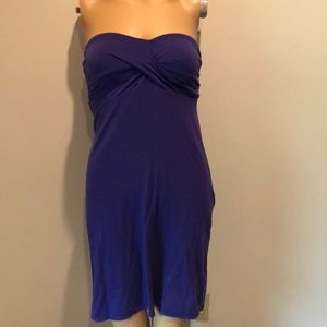 Purple strapless dress